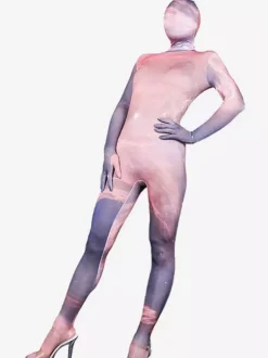 Combinaisons zentai motifs Costumes Zentai Sexy Combinaisons Catsuits Intégrales en Soie Lait Rave Club