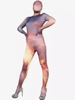 Combinaisons zentai motifs Costumes Zentai Sexy Combinaisons Catsuits Intégrales en Soie Lait Rave Club