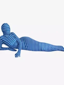 Combinaisons zentai motifs Vêtement de zentai enveloppé unisexe en lycra spandex multicolore avec rayure Déguisements Halloween