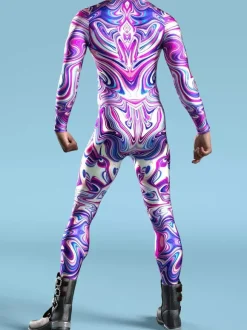 Combinaisons zentai motifs Halloween Combinaison Cyberpunk armure mécanique cool costume de cosplay Halloween pour hommes et femmes
