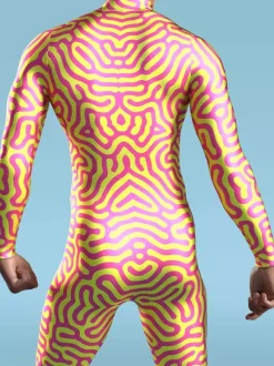 Combinaisons zentai motifs Halloween Combinaison Cyberpunk armure mécanique cool costume de cosplay Halloween pour hommes et femmes