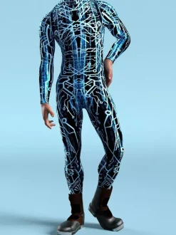 Combinaisons zentai motifs Halloween Combinaison Cyberpunk armure mécanique cool costume de cosplay Halloween pour hommes et femmes