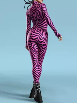 Combinaisons zentai motifs Halloween Costumes de cosplay tie-dye océan combinaison de fête d'Halloween combinaisons de carnaval pour femme vêtements zentai collants une pièce