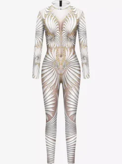 Combinaisons zentai motifs Halloween Combinaison imprimée 3D pour femme fermeture éclair dans le dos costume d'Halloween combinaison de danse intégrale pour femme