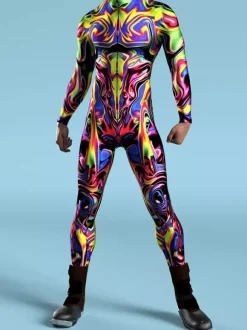 Combinaisons zentai motifs Halloween Combinaison mécanique Cyber Armor combinaison Cosplay Punk costume Steampunk fête d'Halloween spectacles costume Zentai cool pour hommes