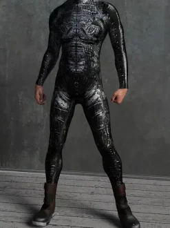 Combinaisons zentai motifs Halloween Combinaison mécanique Cyber Armor combinaison Cosplay Punk costume Steampunk fête d'Halloween spectacles costume Zentai cool pour hommes