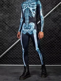 Combinaisons zentai motifs Halloween Combinaison mécanique Cyber Armor combinaison Cosplay Punk costume Steampunk fête d'Halloween spectacles costume Zentai cool pour hommes