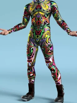 Combinaisons zentai motifs Halloween Combinaison mécanique Cyber Armor combinaison Cosplay Punk costume Steampunk fête d'Halloween spectacles costume Zentai cool pour hommes