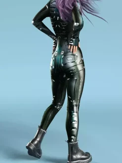 Combinaison sexy pour femme style cyberpunk imprimé robot à illusion d'optique costume zentai métallisé