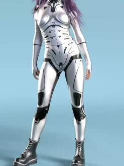 Combinaison sexy pour femme style cyberpunk imprimé robot à illusion d'optique costume zentai métallisé
