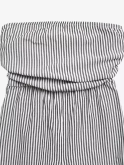 Combinaison-short d'été à rayures noires sans manches et bretelles spaghetti