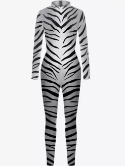 Combinaisons zentai animales Combinaison Zentai unisexe pour Halloween cosplay imprimé peau de zèbre combinaison moulante pour fête
