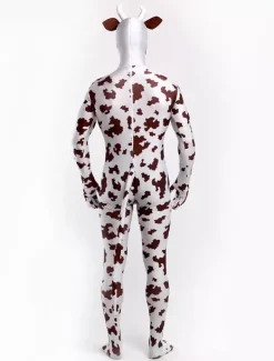 Combinaisons zentai animales Toussaint Cosplay Costume de zentai marron de Vache motifs d'animaux en lycra spandex Déguisements Halloween