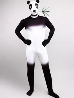 Combinaisons zentai animales Costume de Zentai Panda Noir Bicolore En Forme de Déguisements Halloween