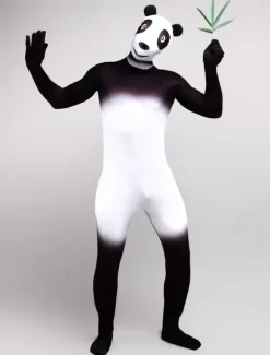 Combinaisons zentai animales Costume de Zentai Panda Noir Bicolore En Forme de Déguisements Halloween