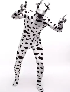 Combinaisons zentai animales Toussaint Cosplay Costume de zentai combinaison enveloppé unisexe en lycra spandex multicolore imprimé de Vache Déguisements Halloween