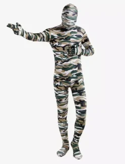 Combinaisons zentai camouflage Toussaint Cosplay Costume de zentaï enveloppé excellent unisexe en lycra spandex multicolore camouflage Halloween