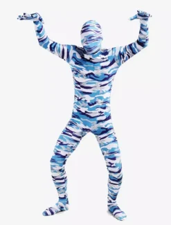Combinaisons zentai camouflage Toussaint Cosplay Costume de zentaï enveloppé unisexe en lycra spandex multicolore camouflage Déguisements Halloween