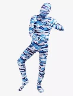 Combinaisons zentai camouflage Toussaint Cosplay Costume de zentaï enveloppé unisexe en lycra spandex multicolore camouflage Déguisements Halloween