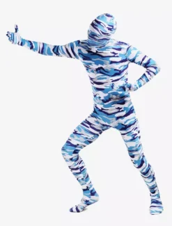 Combinaisons zentai camouflage Toussaint Cosplay Costume de zentaï enveloppé unisexe en lycra spandex multicolore camouflage Déguisements Halloween