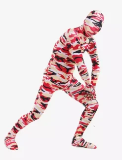 Combinaisons zentai camouflage Costume de zentai multicolore de camouflage enveloppé Déguisements Halloween