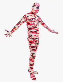 Combinaisons zentai camouflage Costume de zentai multicolore de camouflage enveloppé Déguisements Halloween