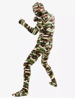 Combinaisons zentai camouflage Vêtement de zentai enveloppé classique unisexe en lycra spandex multicolore camouflage Déguisements Halloween