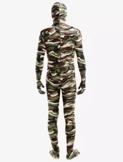Combinaisons zentai camouflage Vêtement de zentai enveloppé classique unisexe en lycra spandex multicolore camouflage Déguisements Halloween