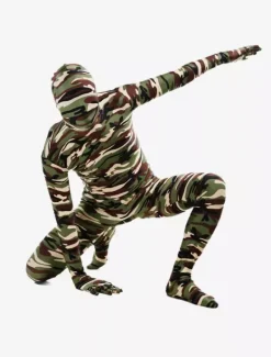 Combinaisons zentai camouflage Vêtement de zentai enveloppé classique unisexe en lycra spandex multicolore camouflage Déguisements Halloween