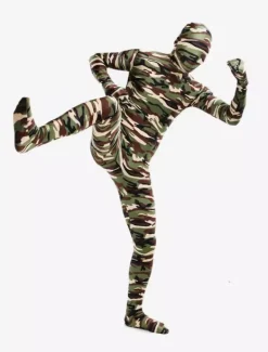 Combinaisons zentai camouflage Vêtement de zentai enveloppé classique unisexe en lycra spandex multicolore camouflage Déguisements Halloween