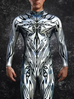 Combinaisons Zentai à motifs Combinaison Steampunk Mech Combinaison moulante imprimée en 3D
