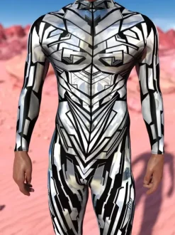 Combinaisons Zentai à motifs Combinaison Steampunk Mech Combinaison moulante imprimée en 3D