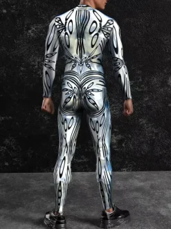 Combinaisons Zentai à motifs Combinaison Steampunk Mech Combinaison moulante imprimée en 3D
