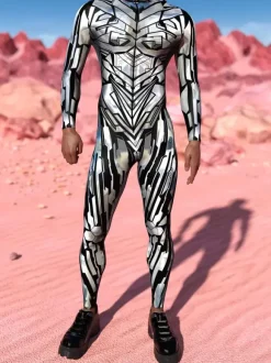 Combinaisons Zentai à motifs Combinaison Steampunk Mech Combinaison moulante imprimée en 3D