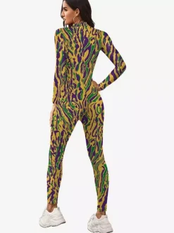 Combinaisons zentai motifs Combinaison Zentai intégrale imprimée à blocs de couleurs pour cosplay et Halloween