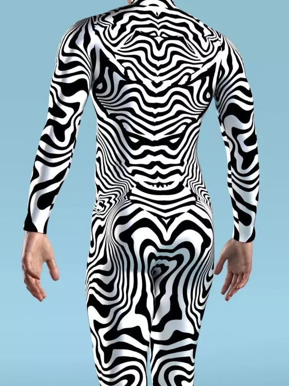 Combinaisons Zentai à motifs Combinaison moulante à imprimé camouflage zèbre Illusion d'optique 3D