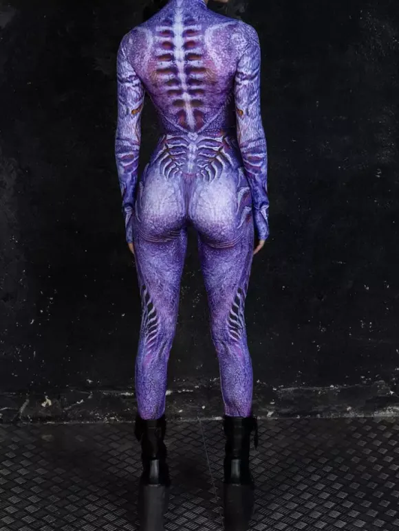 Combinaisons zentai motifs Halloween Combinaison zentai pour femme style punk hyun couleur