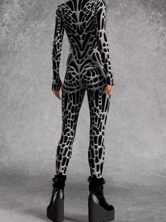 Combinaisons zentai motifs Halloween Combinaison zentai pour femme style punk hyun couleur