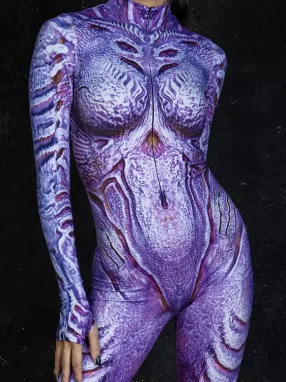 Combinaisons zentai motifs Halloween Combinaison zentai pour femme style punk hyun couleur