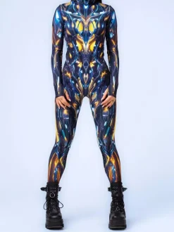 Combinaisons zentai motifs Halloween Combinaison zentai pour femme style punk hyun couleur