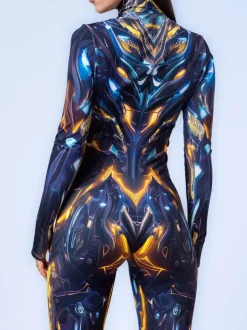 Combinaisons zentai motifs Halloween Combinaison zentai pour femme style punk hyun couleur