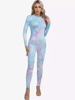 Combinaisons zentai motifs Halloween Combinaison sexy pour femme en lycra et élasthanne à imprimé écailles de poisson