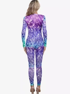 Combinaisons zentai motifs Halloween Combinaison sexy pour femme en lycra et élasthanne à imprimé écailles de poisson