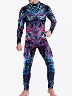 Combinaisons zentai motifs Halloween Combinaison mécanique futuriste pour homme combinaison de combat cool imprimé 3D style Steampunk pour les fêtes et les spectacles