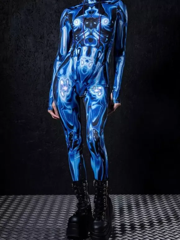 Combinaisons zentai motifs Halloween Combinaison sexy pour femme couleur unie pour Halloween sport taille haute cosplay