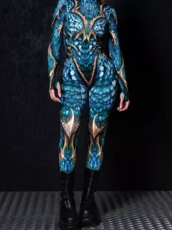 Combinaisons zentai motifs Halloween Combinaison sexy pour femme couleur unie pour Halloween sport taille haute cosplay