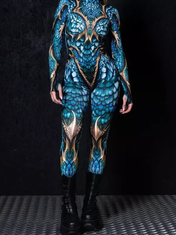 Combinaisons zentai motifs Halloween Combinaison sexy pour femme couleur unie pour Halloween sport taille haute cosplay