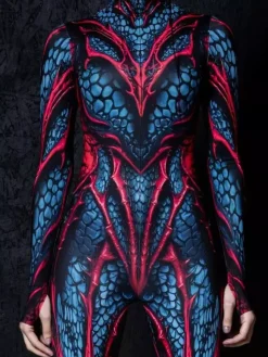 Combinaisons zentai motifs Halloween Combinaison sexy pour femme couleur unie pour Halloween sport taille haute cosplay
