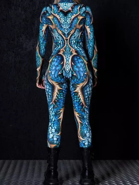 Combinaisons zentai motifs Halloween Combinaison sexy pour femme couleur unie pour Halloween sport taille haute cosplay