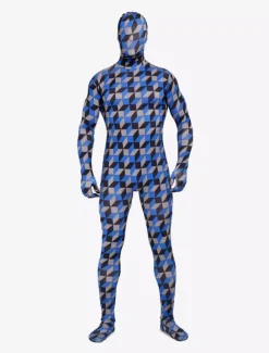 Combinaisons zentai motifs Toussaint Cosplay Costume de zentai beau multicolore écossais en lycra spandex enveloppé Déguisements Halloween
